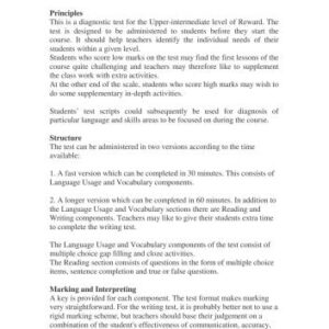 خرید و دانلود نسخه کامل کتاب Reward Upper-Intermediate Test Booklet with Answer Key