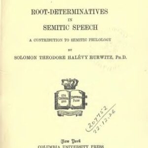 خرید و دانلود نسخه کامل کتاب Root-determinatives in Semitic speech; a contribution to Semitic philology