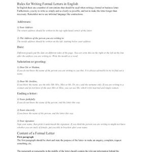 خرید و دانلود نسخه کامل کتاب Rules for Writing Formal Letters in English