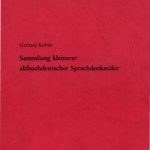 خرید و دانلود نسخه کامل کتاب Sammlung kleinerer althochdeutscher Sprachdenkmäler