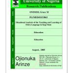 خرید و دانلود نسخه کامل کتاب Situational Analysis of the Teaching and Learning of Ebira Language in Kogi State