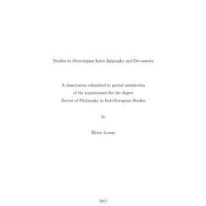 خرید و دانلود نسخه کامل کتاب Studies in Merovingian Latin Epigraphy and Documents (PhD diss.)