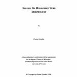 خرید و دانلود نسخه کامل کتاب Studies on Mongolian verb morphology
