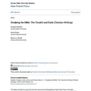 خرید و دانلود نسخه کامل کتاب Studying the Bible: The Tanakh and Early Christian Writings