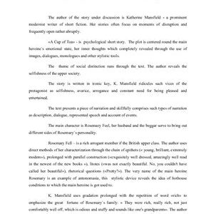 خرید و دانلود نسخه کامل کتاب Stylistic Analysis of Katherine Mansfield`s story A Cup of Tea