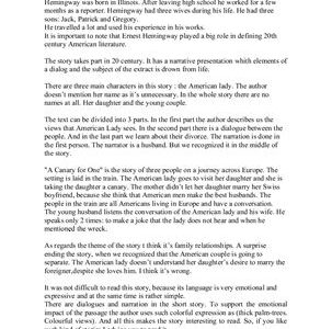 خرید و دانلود نسخه کامل کتاب Stylistic analysis of the text A canary for one by Ernest Hemingway