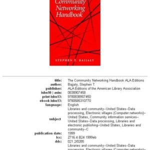 خرید و دانلود نسخه کامل کتاب The community networking handbook