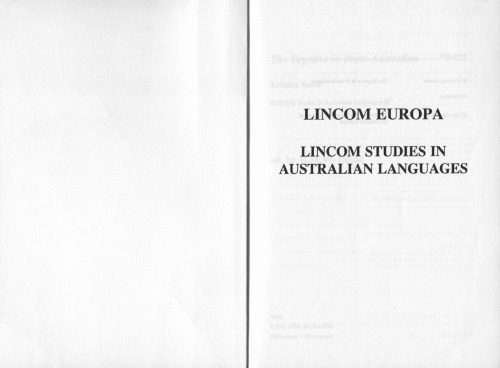 خرید و دانلود نسخه کامل کتاب The Ergative in Proto-Australian_68bcd15a9f27d.jpeg خرید و دانلود نسخه کامل کتاب The Ergative in Proto-Australian