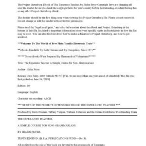خرید و دانلود نسخه کامل کتاب The Esperanto teacher: A simple course for non-grammarians