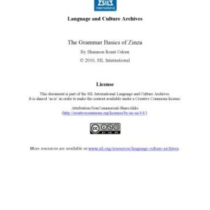 خرید و دانلود نسخه کامل کتاب The Grammar Basics of Zinza