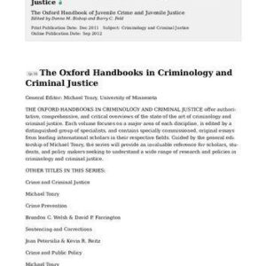 خرید و دانلود نسخه کامل کتاب The Oxford Handbook of Juvenile Crime and Juvenile Justice