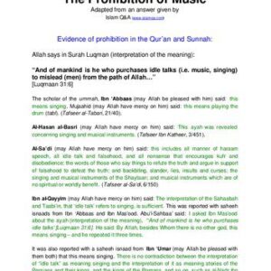 خرید و دانلود نسخه کامل کتاب The Prohibition of Music: Adapted from an Answer given by Islam Q&A