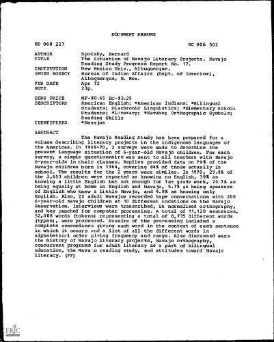 خرید و دانلود نسخه کامل کتاب The Situation of Navajo Literacy Projects. Navajo Reading Study Progress Report No. 17_68bdec4810c0f.jpeg خرید و دانلود نسخه کامل کتاب The Situation of Navajo Literacy Projects. Navajo Reading Study Progress Report No. 17