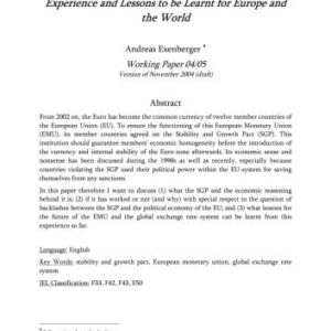 خرید و دانلود نسخه کامل کتاب The Stability and Growth Pact Experience and Lessons to be Learnt for Europe and the World