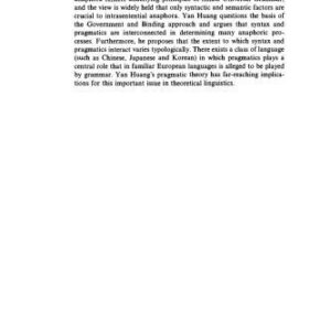 خرید و دانلود نسخه کامل کتاب The Syntax and Pragmatics of Anaphora: A Study with Special Reference to Chinese
