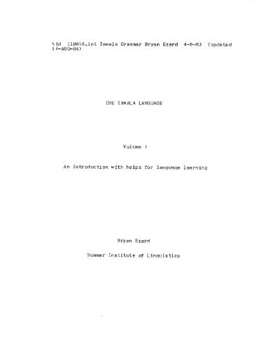خرید و دانلود نسخه کامل کتاب The Tawala language. Volume 1. An introduction with helps for language learning_68b898a6b597b.jpeg خرید و دانلود نسخه کامل کتاب The Tawala language. Volume 1. An introduction with helps for language learning