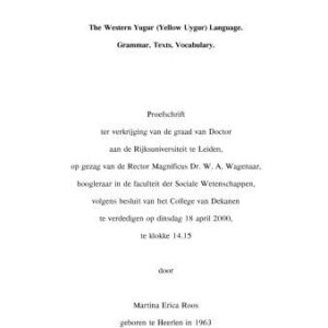 خرید و دانلود نسخه کامل کتاب The Western Yugur (Yellow Uygur) Language: Grammar, Texts, Vocabulary