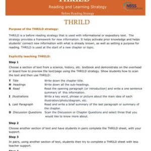 خرید و دانلود نسخه کامل کتاب THRILD. Reading and Learning Strategy. Before Reading