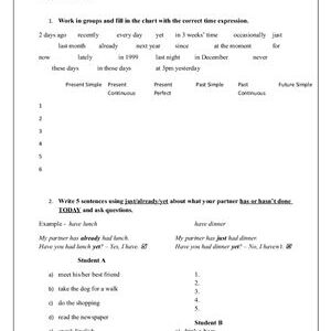 خرید و دانلود نسخه کامل کتاب Time Expressions and Present Perfect (Worksheet)