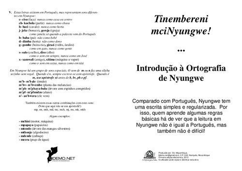 خرید و دانلود نسخه کامل کتاب Tinembereni mciNyungwe! Introdução à Ortografia de Nyungwe_68b70ce99ab6b.jpeg خرید و دانلود نسخه کامل کتاب Tinembereni mciNyungwe! Introdução à Ortografia de Nyungwe