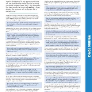 خرید و دانلود نسخه کامل کتاب TOEFL test. Standard writing topics