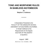 خرید و دانلود نسخه کامل کتاب Tone and Morpheme Rules in Bamileke-Ngyemboon