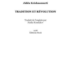 خرید و دانلود نسخه کامل کتاب Tradition et révolution
