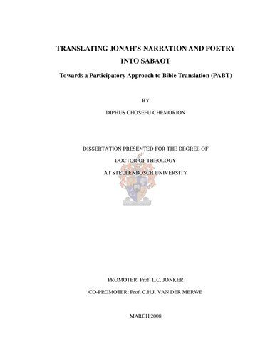 خرید و دانلود نسخه کامل کتاب Translating Jonah’s Narration and Poetry into Sabaot: Towards a Participatory Approach to Bible Translation (PABT)_68b70c2e00b17.jpeg خرید و دانلود نسخه کامل کتاب Translating Jonah’s Narration and Poetry into Sabaot: Towards a Participatory Approach to Bible Translation (PABT)