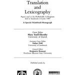 خرید و دانلود نسخه کامل کتاب Translation and Lexicography: Papers read at the Euralex Colloquium held at Innsbruck 2-5 July 1987