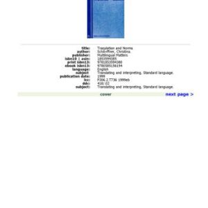 خرید و دانلود نسخه کامل کتاب Translation And Norms (Current Issues in Language and Society)