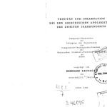 خرید و دانلود نسخه کامل کتاب Trinität und Inkarnation bei den Griechischen Apologeten des zweiten Jahrhunderts