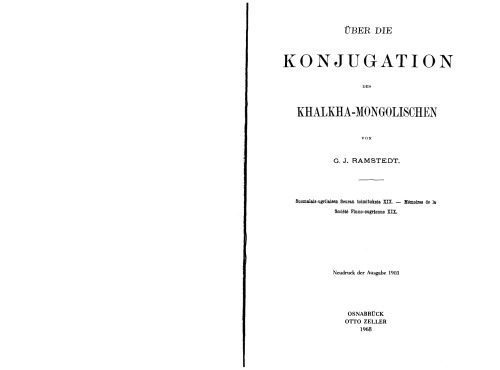 خرید و دانلود نسخه کامل کتاب Über die Konjugation des Khalkha-Mongolischen
