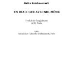 خرید و دانلود نسخه کامل کتاب Un dialogue avec soi-même