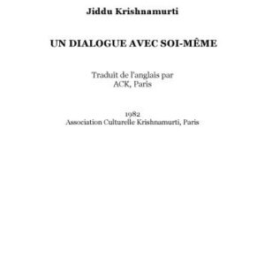 خرید و دانلود نسخه کامل کتاب Un dialogue avec soi-même