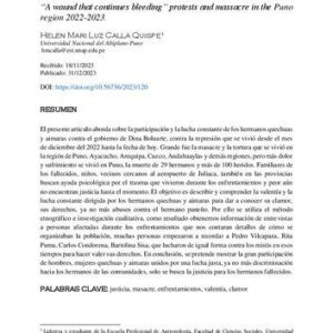 خرید و دانلود نسخه کامل کتاب “Una herida que sigue sangrando” protestas y masacre en la región de Puno 2022-2023