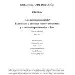 خرید و دانلود نسخه کامل کتاب ¿Una promesa incumplida? La calidad de la educación superior universitaria y el subempleo profesional en el Perú. Versión preliminar