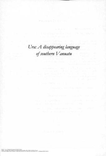 خرید و دانلود نسخه کامل کتاب Ura: A disappearing language of southern Vanuatu_68bada8f0ed17.jpeg خرید و دانلود نسخه کامل کتاب Ura: A disappearing language of southern Vanuatu