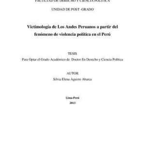 خرید و دانلود نسخه کامل کتاب Victimología de Los Andes Peruanos a partir del fenómeno de violencia política en el Perú