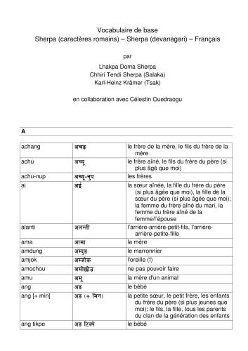 خرید و دانلود نسخه کامل کتاب Vocabulaire de base Sherpa (caractères romains) – Sherpa (devanagari) – Français_68b903932ed08.jpeg خرید و دانلود نسخه کامل کتاب Vocabulaire de base Sherpa (caractères romains) – Sherpa (devanagari) – Français