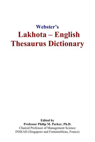 خرید و دانلود نسخه کامل کتاب Webster’s Lakhota – English Thesaurus Dictionary