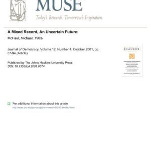خرید و دانلود نسخه کامل کتاب A Mixed Record, An Uncertain Future