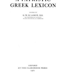 خرید و دانلود نسخه کامل کتاب A Patristic Greek Lexicon
