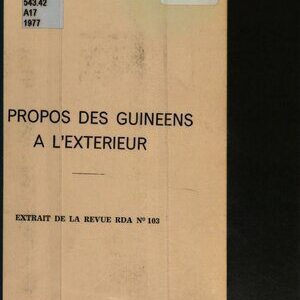 خرید و دانلود نسخه کامل کتاب À propos des guinéens à l’exterieur: extrait de la revue RDA Nº 103
