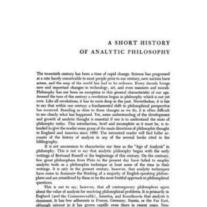 خرید و دانلود نسخه کامل کتاب A Short History of Analytic Philosophy