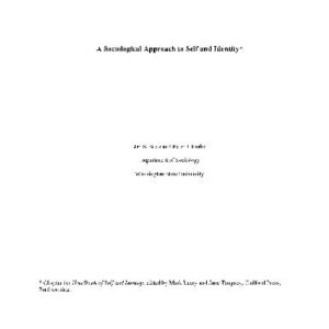 خرید و دانلود نسخه کامل کتاب A Sociological Approach to Self and Identity