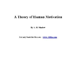 خرید و دانلود نسخه کامل کتاب a Theory of Human Motivation