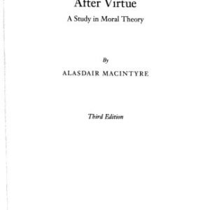 خرید و دانلود نسخه کامل کتاب After Virtue: A Study in Moral Theory, Third Edition