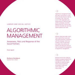 خرید و دانلود نسخه کامل کتاب ALGORITHMIC MANAGEMENT : Awareness, Risks and Response of the Social Partners / Final report
