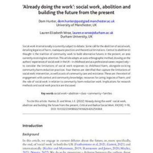 خرید و دانلود نسخه کامل کتاب Already doing the work’: social work, abolition and building the future from the present