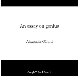 خرید و دانلود نسخه کامل کتاب An essay on genius